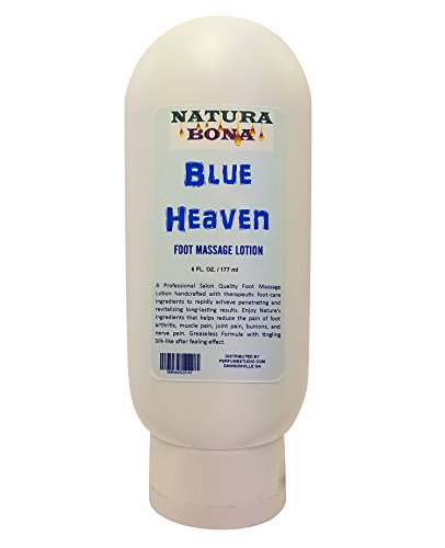 Natura Bona Blue Heaven Foot Massage Lotion for Salon Quality Penetrating Pedicure Massage. Enjoy what Professionals Use; Best Refreshing Lotion Treatment that will Leave your Feet Like Baby New, 6oz