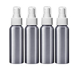 Aluminum Bottles for Essential Oils; 2.7 oz 4-Pack with Different Choice of Tops & Free Perfume Studio Sample Fragrance.