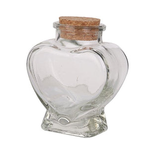 Mini Heart Shape Glass Favor Storage Jars Bottle Containers with Cork