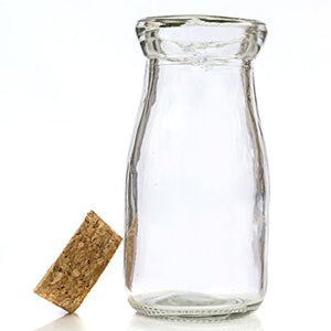 Mini Vintage Glass Milk Bottles with Cork 24 pieces for Favors, Parties