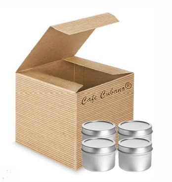 Perfume Studio Deep Empty Tin Container Set of 4 Pieces - 2 Fluid Oz Capacity with Slip Cover
