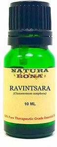 Ravintsara Essential Oil - 100% Pure Organically Harvested, Premium Therapeutic Grade Oil in a 10ml Green Glass Euro Dropper Bottle. (RAVINTSARA)