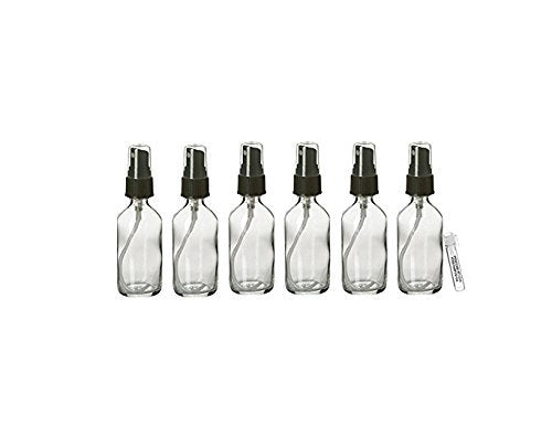 Perfume Studio 2oz Clear Glass Bottles with Black Sprayers (6 Bottles), Free Perfume Studio Oil Sample