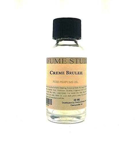 Pure Perfume Oil for Perfume Making, Personal Body Oil, Soap, Candle Making & Incense; Splash-On Clear Glass Bottle. Premium Quality Undiluted & Alcohol Free (1oz, Creme Brulee Oil)