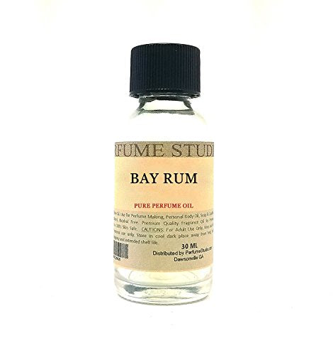 Pure Perfume Oil for Perfume Making, Personal Body Oil, Soap, Candle Making & Incense; Splash-On Clear Glass Bottle. Premium Quality Undiluted & Alcohol Free (1oz, Bay Rum Fragrance Oil)