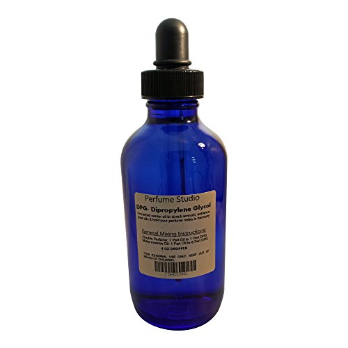 Perfume Dipropylene Glycol (DPG) Diluent Uncented Fragrance Carrier Oil to Stretch or Double Your Perfume Oils (1, 4 Oz Cobalt Dropper Glass Bottle of DPG Diluent Carrier Oil)
