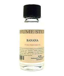 Pure Perfume Oil for Perfume Making, Personal Body Oil, Soap, Candle Making & Incense; Splash-On Clear Glass Bottle. Premium Quality Undiluted & Alcohol Free (1oz, Banana)