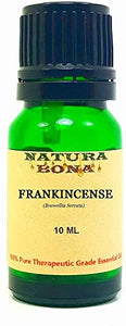 Frankincense Essential Oil; 100% Pure Therapeutic Grade (Boswellia Serrata) in a 10ml Green Glass Euro Dropper Bottle