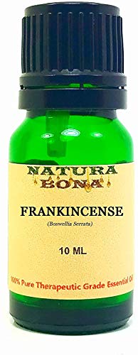 Frankincense Essential Oil; 100% Pure Therapeutic Grade (Boswellia Serrata) in a 10ml Green Glass Euro Dropper Bottle