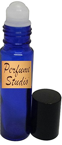 Perfume Studio Set of 12 Oil Roll-on Blue Cobalt Bottles .35 Oz Each & 1 Perfume Funnel for DIY Essential Oil Blends, Lip Gloss, Home Made Fragrances and More