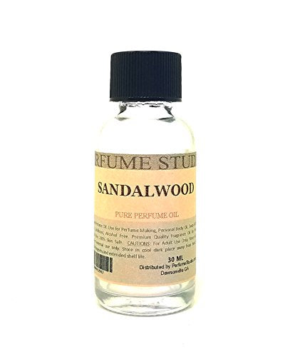 Sandalwood Perfume Oil for Perfume Making, Personal Body Oil, Soap, Candle Making & Incense; Splash-On Clear Glass Bottle. Premium Quality Undiluted & Alcohol Free (1oz, Sandalwood Fragrance Oil)