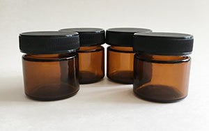 Amber Jars Glass - Medical Herb/Spice/Stash Jar-.8 oz. Set of 4