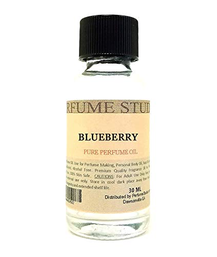 Pure Perfume Oil for Perfume Making, Personal Body Oil, Soap, Candle Making & Incense; Splash-On Clear Glass Bottle. Premium Quality Undiluted & Alcohol Free (1oz, BlueBerry)