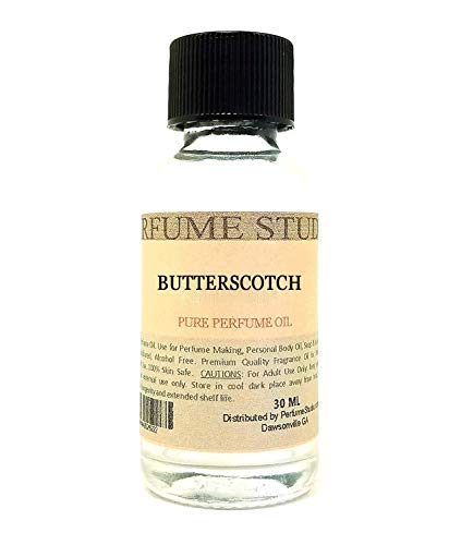 Pure Perfume Oil for Perfume Making, Personal Body Oil, Soap, Candle Making & Incense; Splash-On Clear Glass Bottle. Premium Quality Undiluted & Alcohol Free (1oz, ButterScotch)