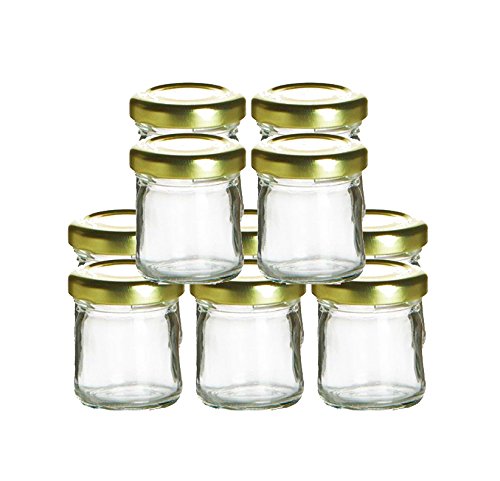 Perfume Studio Mini Glass Jars with Lids, 10 Piece Set of Small Glass Jars For Wedding Favors, Shower Favors, Craft, School Projects - 1.5 Oz