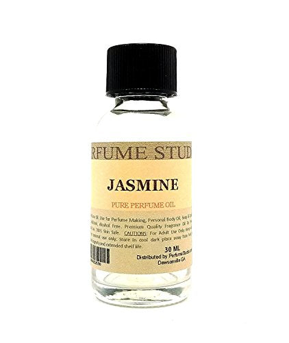 Jasmine Perfume Oil for Perfume Making, Personal Body Oil, Soap, Candle Making & Incense; Splash-On Clear Glass Bottle. Premium Quality Undiluted & Alcohol Free (1oz, Jasmine Fragrance Oil)