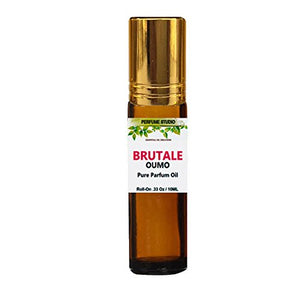 Brutale Uomo Perfume for Men - Amber Glass Roll on Bottle with Glass Ball Roller, Gold Cap, 10ml