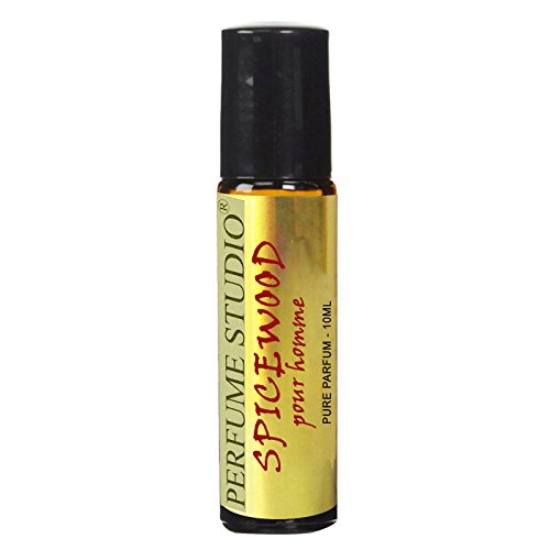 Perfume Studio Spicewood Pour Homme. A Richly Elegant, Aromatic, Fresh, and Spicy Oriental Scent for Men; 10ml Amber Glass Roll On Bottle.