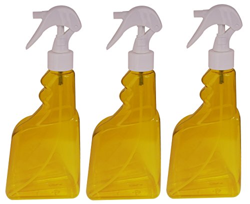 Plastic Spray Bottles for Cleaning Solutions, Repellents, Gardening: 10oz Trigger Sprayer Made from Industrial Grade Hard Vinyl Translucent Amber Plastic; 3-Pack (10 oz, White Trigger Sprayer)