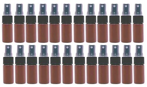 Perfume Studio Small Plastic Spray Bottles; 15ml, Made from BPA Free HDPE Plastic. Light Weight & Durable; Perfect Size for DYI Liquids, Travel, Back Pack, Camping, Purse, Pocket. (24)