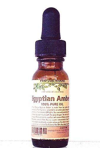 Egyptian Amber Oil. Packaged in a 15 ml Amber Glass Dropper Bottle (Pure Strength, Concentrated, Undiluted Perfume Oil)