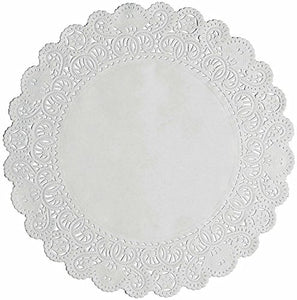 Cafe Cubano Round Disposable White Paper Lace Doilies; Choose Quantity and Size of 6", 8", 10", 12"