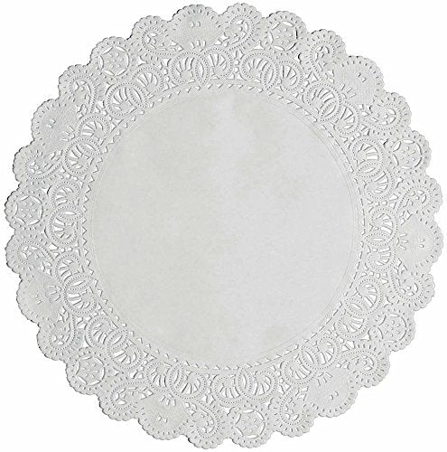 Cafe Cubano Round Disposable White Paper Lace Doilies; Choose Quantity and Size of 6