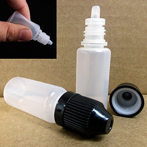 50 Empty Plastic Squeezable Dropper Bottles Tip 10ml Eye Liquid Dropper LDPE Lot