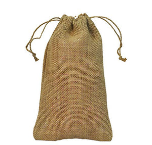 Perfume Studio 6" x 10" Burlap Bags with Jute Drawstring; 10 Pack Medium Burlap Pouch Sack Favor Bag for Showers Weddings Parties, Crafting, Storing Seeds and Nuts & More.