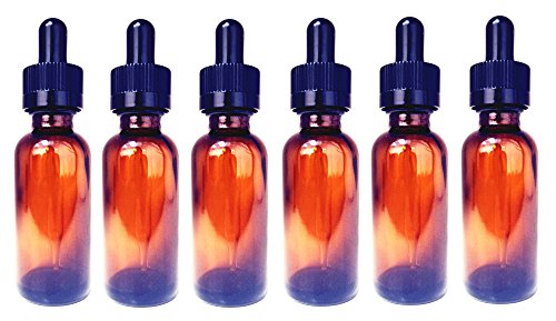 Perfume Studio Essential Oil Glass Dropper Bottles with Sterile Child Resistant Cap/Pipette & Bonus Perfume Oil Sample; Set of 6 Dropper Bottles (Amber Glass)