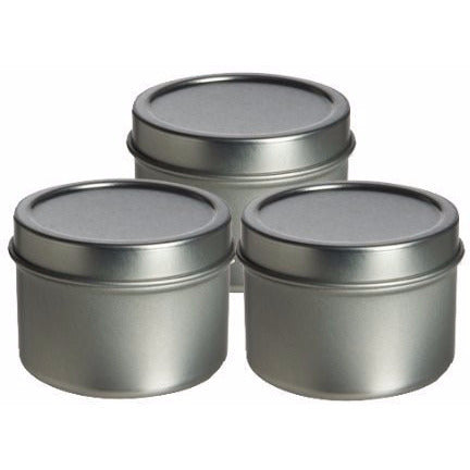 3 Pcs, Tin Deep High Quality Container 2 Oz with Cover - Use for Spices, Herb...