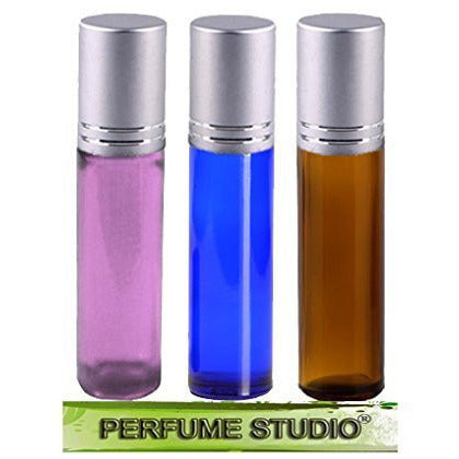 Perfume Studio 10ml Roller Bottle Set of Different Colors with Silver Caps for Essential Oils