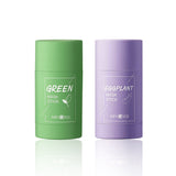 Green Tea Cleansing Solid Mask Eggplant Purifying Clay Stick Mask Oil Control Anti-Acne Mud Cream Beauty Facial Skin Care TSLM1