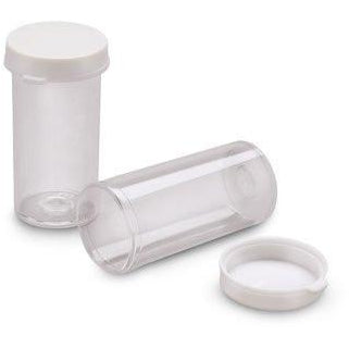CLEAR POLYSTYRENE PLASTIC CONTAINER, SNAP CAP VIAL - 7 DRAM, 3 PCS