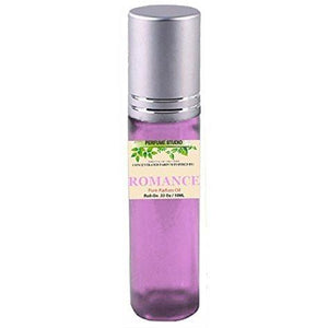 Premium Perfume Oil Inspired by Romance Perfume for Women, 10ml Purple Glass Roll on, Silver Cap