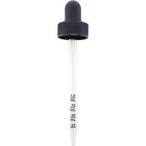Calibrated Glass Pipette Droppers with 1cc Bulb ; 8 pcs