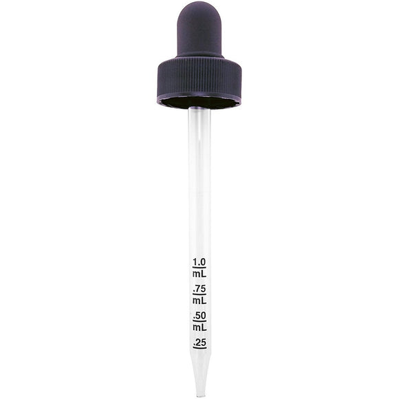 Calibrated Glass Pipette Droppers with 1cc Bulb ; 8 pcs