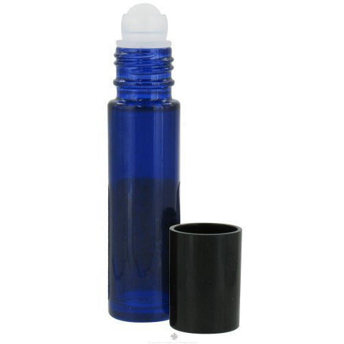 Sanctum Aromatherapy - Cobalt Blue Glass Bottle with Roll On Applicator and B...